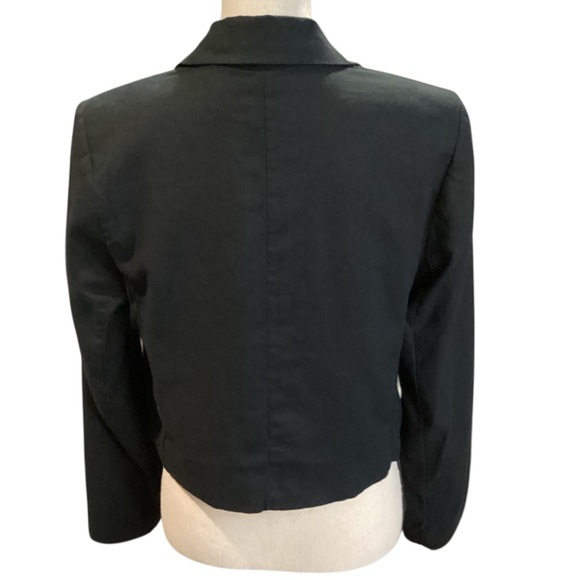 A New Day Linen Blend Black Cropped Blazer, Medium NWT - Picture 9 of 12